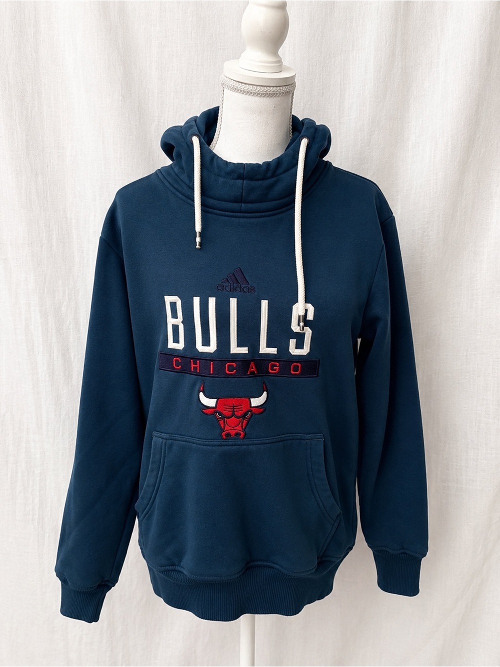 adidas Originals Navy Chicago Bulls Pullover Hoodie